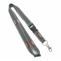 Gray Silver Polyester Lanyards 1/2" (12 mm) Wide